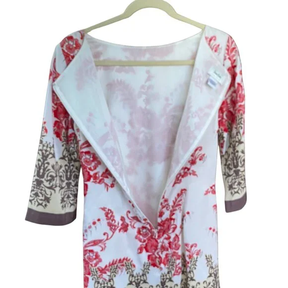 Neiman Marcus 100% Silk Indie Sheath Dress Embroidered Old Money Quiet Luxury